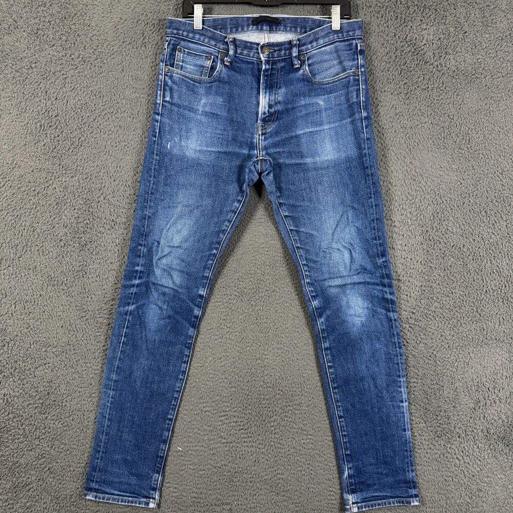 Uniqlo Jeans Mens 31x34 (Fits 32x32) Blue Slim Fit Stretch Selvedge Denim Pants